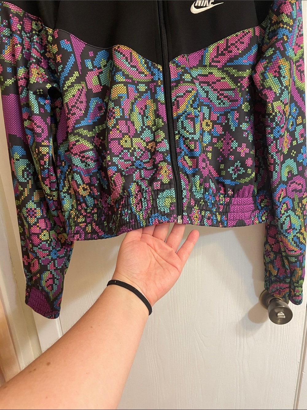 Nike Women's Neon Foral Patterned Zip-Front Track Jacket - Picture 7 of 16